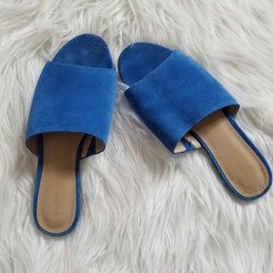 Royal Blue Saks Fifth Avenue Suede Slide Sandals